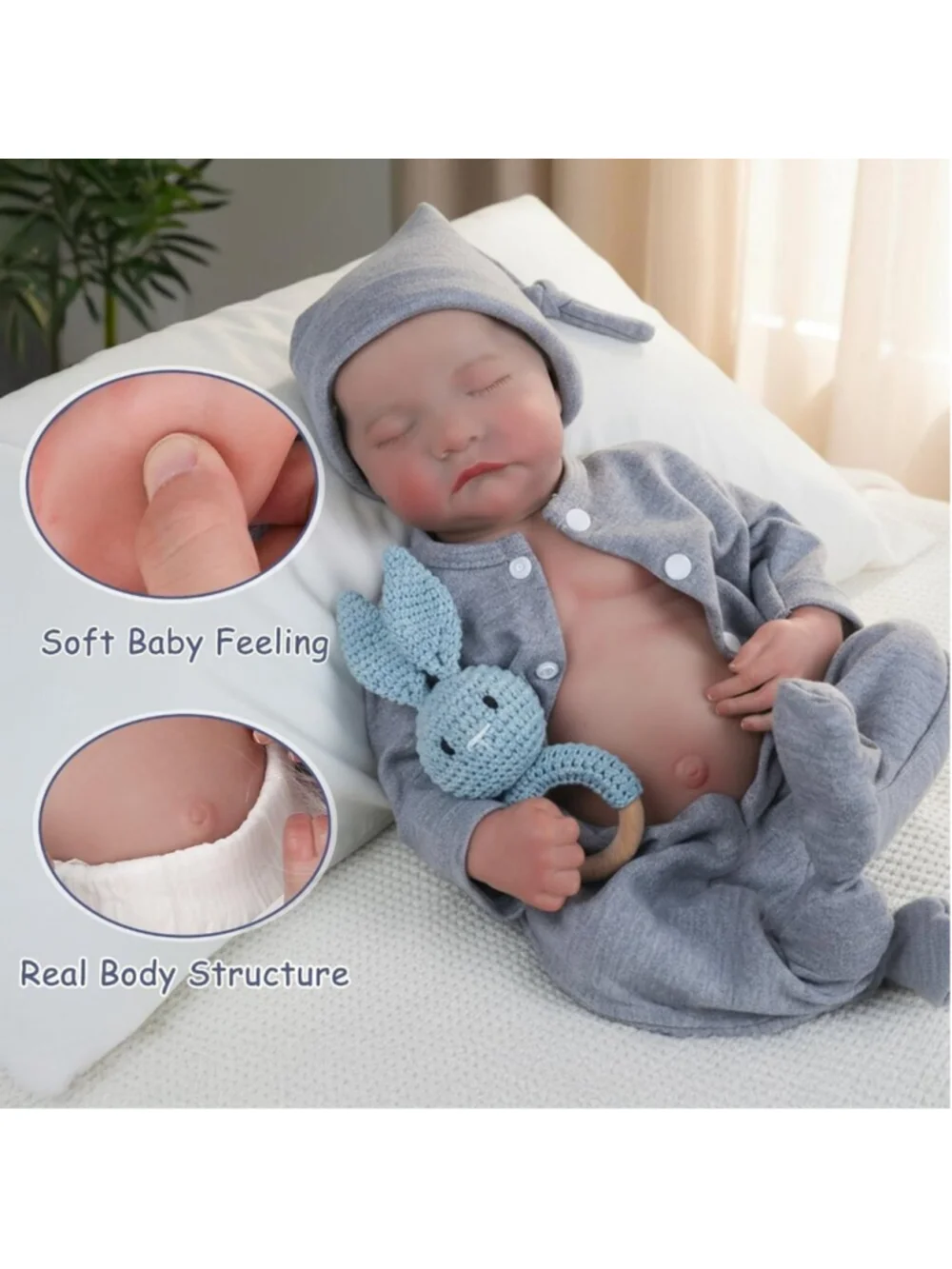 Realistic Reborn Baby Dolls - 18 Inch Full Vinyl Body Lifelike Reborn Boy Doll